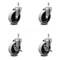 Service Caster 4 Inch Thermoplastic Wheel 1/2 Inch Threaded Stem Caster Set with 2 Brakes SCC SCC-TS05S410-TPRS-121315-2-SLB-2 - alternate 1
